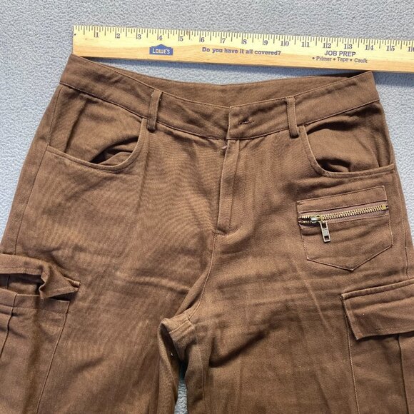 CIDER Wide Leg Cargo Pants Size Small Women Brown Zipper ,Hiking,Outdoor - Picture 4 of 11